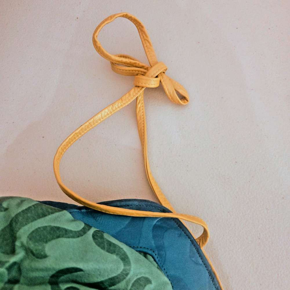 Vintage Colini 1980s colorblock leather handbag purse - Picture 7 of 14
